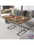 Tekerlekli Masa Orta Sehpa 70 x 110 Yükseklik 58 cm Metal Ayak Yemek Masası Balkon Masası 1