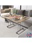 Tekerlekli Masa Orta Sehpa 70 x 110 Yükseklik 58 cm Metal Ayak Yemek Masası Balkon Masası 1