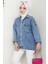 Aysila Oversize Kot Ceket 1463 - Açık Mavi 1