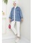 Aysila Oversize Kot Ceket 1463 - Açık Mavi 4
