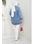 Aysila Oversize Kot Ceket 1463 - Açık Mavi 5