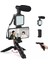 Kit Kumandalı Mikrofon, LED Işık ve Mini Tripod - Telefon Vlog Video Kayıt Ay-49 Üretimi Için 1