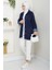 Seliy Oversize Kot Ceket 1455 - Koyu Mavi 5