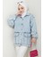 Torba Cepli Oversize Kot Ceket 1442 - Buz Mavi 3