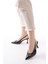 Shoes İNF-40451 Kırışık Rugan Günlük Arkası Açık Topuklu Ayakkabı 1