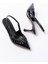 Shoes İNF-40451 Kırışık Rugan Günlük Arkası Açık Topuklu Ayakkabı 4