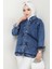 Elsan Oversize Kot Ceket 1437 - Mavi 1