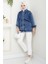 Elsan Oversize Kot Ceket 1437 - Mavi 2