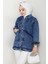 Elsan Oversize Kot Ceket 1437 - Mavi 3