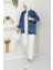 Elsan Oversize Kot Ceket 1437 - Mavi 4