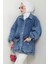 Torba Cepli Oversize Kot Ceket 1442 - Buz Mavi 3