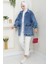 Torba Cepli Oversize Kot Ceket 1442 - Buz Mavi 4