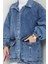 Torba Cepli Oversize Kot Ceket 1442 - Buz Mavi 5