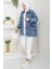 Leliy Oversize Kot Ceket 1441 - Mavi 5