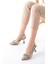 Shoes K-250 Keten Günlük Arkası Açık Tokalı Topuklu Kadın Ayakkabı 1