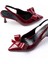 Shoes İNF-4501 Rugan Günlük Arkası Açık Fiyonklu Topuklu Ayakkabı 3