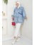Çift Cepli Oversize Kot Ceket 1436 - Mavi 4