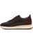 Erkek Kahverengi Bağcıklı Kalın Tabanlı Deri Sneaker 25SFD622014 2