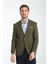 Bortolo Erkek Lacivert Örme Esneyen Likralı Mono Yaka Slim Fit Blazer Ceket 1