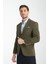Bortolo Erkek Lacivert Örme Esneyen Likralı Mono Yaka Slim Fit Blazer Ceket 3