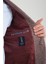 Pico Erkek Bordo Kendinden Desenli Örme Kumaş Slim Fit Mono Yaka Dar Kesim Blazer Ceket 4