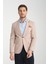 Odessa Erkek Haki Kendinden Desenli Mevsimlik Mono Yaka Slim Fit Blazer Ceket 1