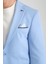 Bortolo Erkek Lacivert Örme Esneyen Likralı Mono Yaka Slim Fit Blazer Ceket 2