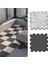 Dijital Baskılı Antrasit-Beyaz Renkli Balkon Halısı Yolluk Yapboz Puzzle Japon Halı 1