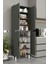 AE-2086 Bala Antrasit Gri Çok Amaçlı Mutfak Dolabı & Banyo Dolabı, Kiler, 4 Kapaklı, Raflı, Ayaklı 1