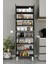 AE-2086 Bala Antrasit Gri Çok Amaçlı Mutfak Dolabı & Banyo Dolabı, Kiler, 4 Kapaklı, Raflı, Ayaklı 5
