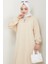 Eyzen Yarım Fermuarlı Elbise 1423 - Bej 4