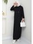 Anger Kapüşonlu Elbise 1421 - Siyah 1