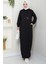 Anger Kapüşonlu Elbise 1421 - Siyah 3
