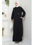 Anger Kapüşonlu Elbise 1421 - Siyah 4