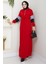 Zalin Şerit Detaylı Elbise 1420 - Kırmızı 1