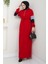 Zalin Şerit Detaylı Elbise 1420 - Kırmızı 3