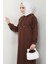 Arma Detay Kapüşonlu Elbise 1422 - Acı Kahve 2