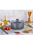 Polo Chef Fiesta Granit Gri Derin Kapaklı Tencere Yanmaz Yapışmaz 22CM 1