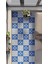Dijital Baskılı Mavi-Beyaz Desenli Edilmiş Balkon Halısı Yolluk Yapboz Puzzle Japon Halı 2