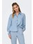 Kadın Onlcharıs Düşük Omuz Oversize Uzun Kollu Gömlek 15337928 Koyu Mavi 2
