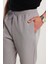 Erkek Beli Lastikli Bağcıklı Jogger gri Pantolon Rahat Kesim Yan Cepli 2