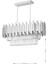 Sima 75 x 30 cm 'lik Kristal Cam Taşlı Lüks Yemek Masası Üstü Avize - (Gümüş Yaldız) 2