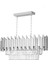 Sima 75 x 30 cm 'lik Kristal Cam Taşlı Lüks Yemek Masası Üstü Avize - (Gümüş Yaldız) 3