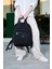 Srg Unisex Suya Dayanıklı Krinkıl Kumaş Çok Gözlü Siyah Laptop Okul ve Seyahat Sırt Çantası 4