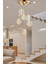 Modern Luxury LED Avize Gold Sarı Altılı Sarkıt Avize Gün Işığı 1