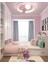 3 Renk Kumandalı Dimmer Özellikli Girl LED Avize Çocuk Odası Avize Pembe 5