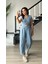 Bebe Mavi Omuz Vatka Detaylı Crop Bluz - Pantolon Takım 1