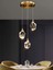 A+ Luxury Modern Kristalize Cam Sarkıt Üçlü LED Avize Gold Sarı 1