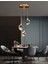 A+ Luxury Modern Kristalize Cam Sarkıt Üçlü LED Avize Gold Sarı 3