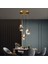 A+ Luxury Modern Kristalize Cam Sarkıt Üçlü LED Avize Gold Sarı 5